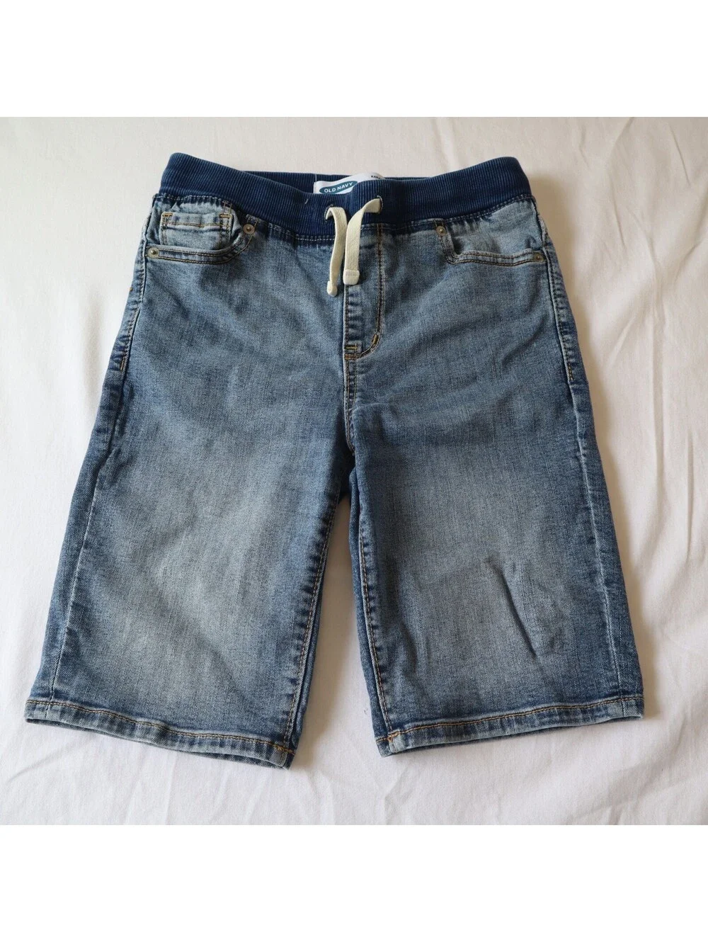 Old Navy Boys Denim Karate Slim Shorts Size L Blue